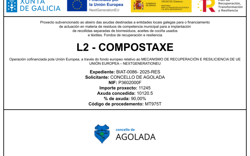 SUBVENCIÓN EN MATERIA DE RESIDUOS DE COMPETENCIA MUNICIPAL - COMPOSTAXE - L2